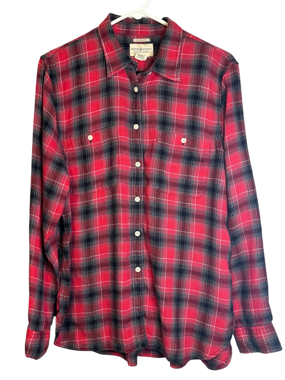 Denim & Supply Ralph Lauren Plaid Flannel Shirt XL Utility Grunge Americana